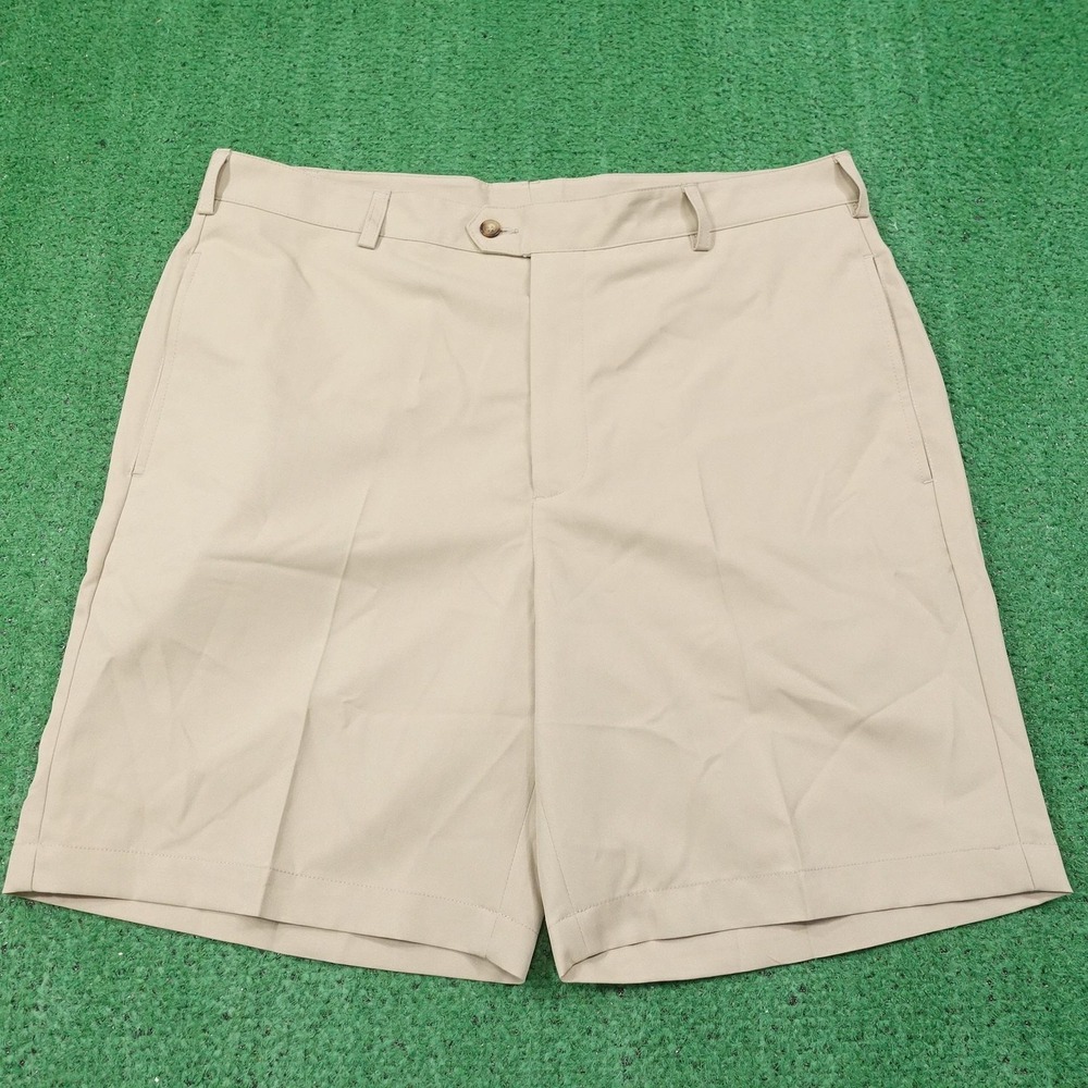 Donald Ross Golf Shorts Mens 38 Beige Microfiber Pockets Easy Care 8 Inseam